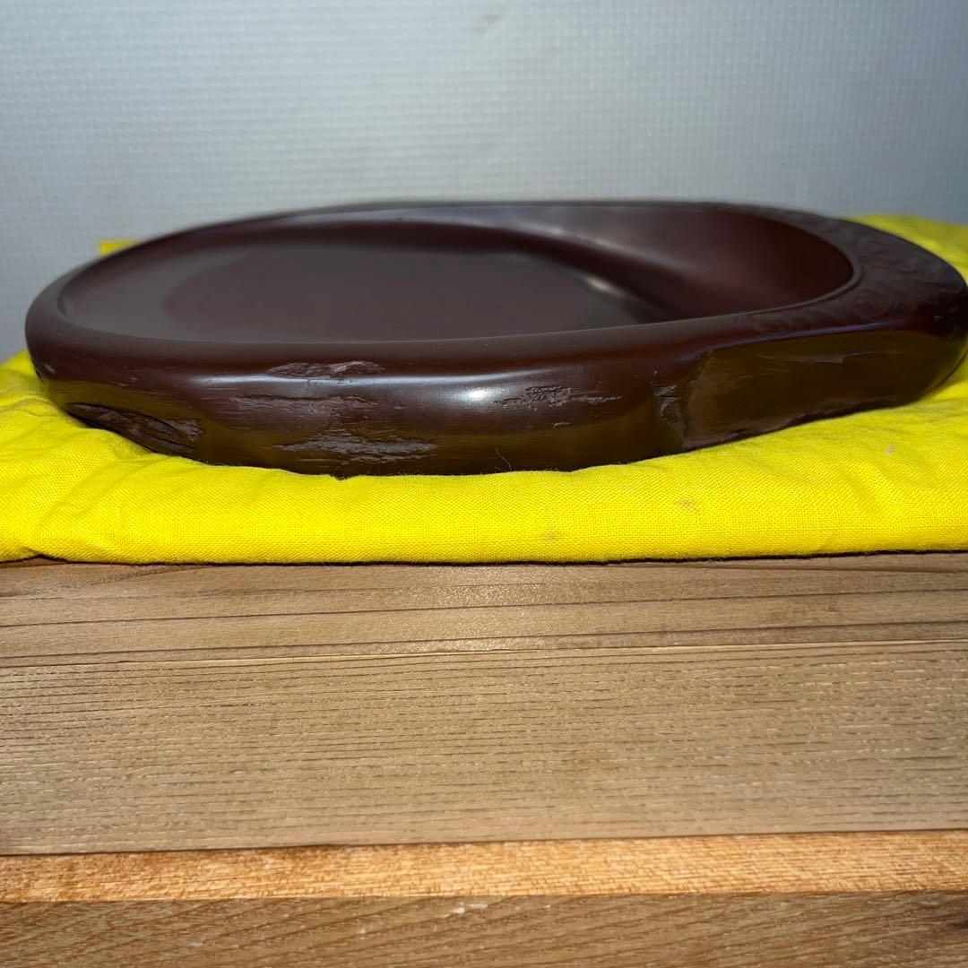 ⭕️紅渓石硯 相馬羊堂 希少 彫刻入 6寸大 美品大型 宮崎県延岡市 女性