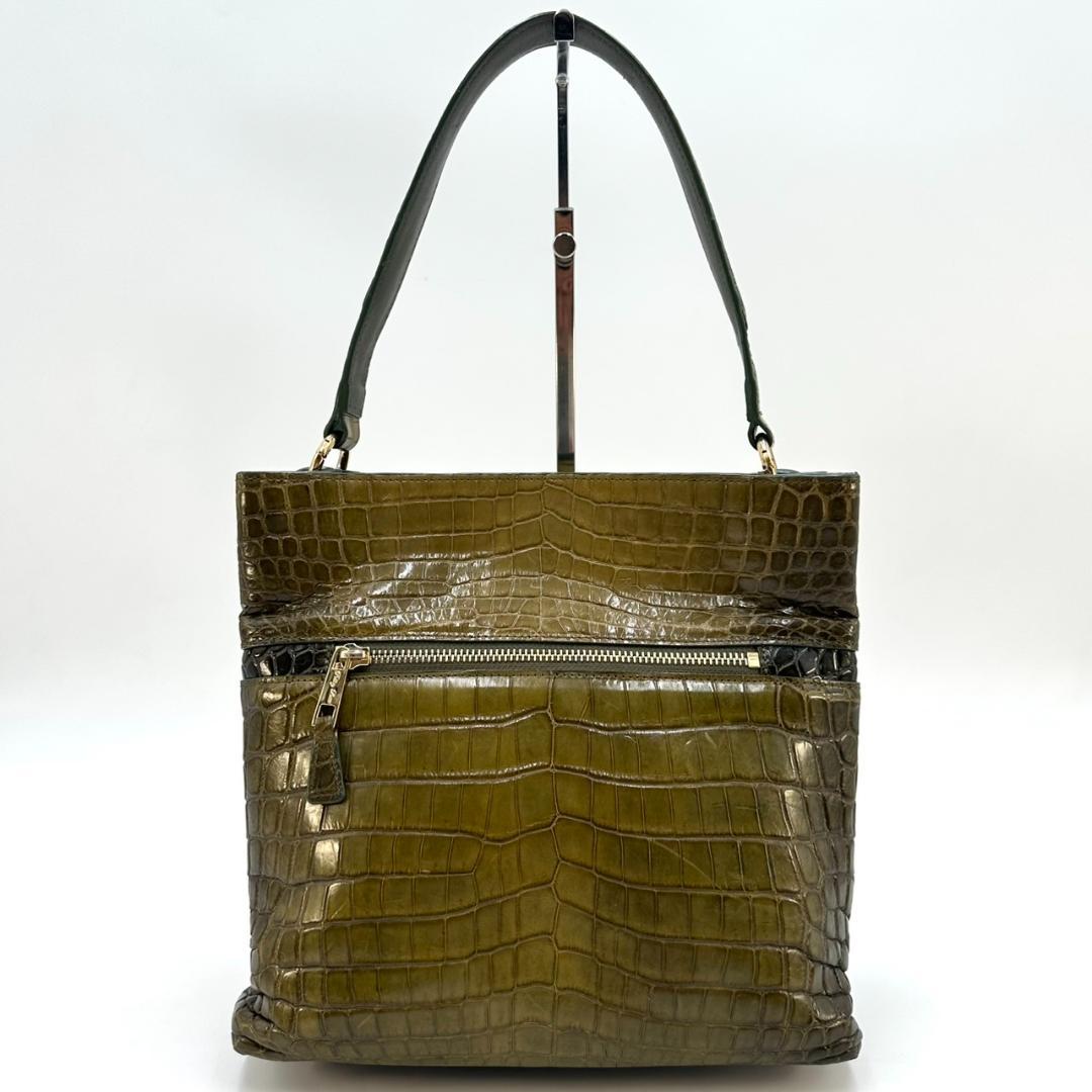 ペレリールッソ 日本製 クロコダイルレザー ショルダーバッグ