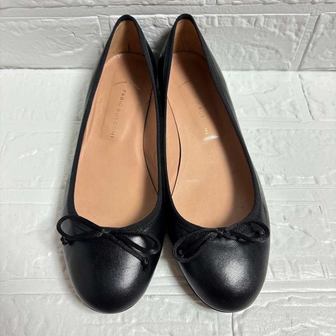 【極美品】FABIO RUSCONI フラットパンプス リボン 23.5cm