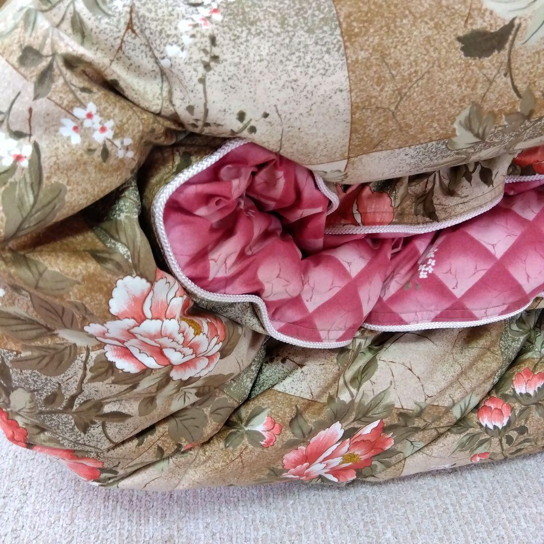 羽毛掛け布団 シングル 花柄 ピンク系 日本製 ダウン70% 1.3kg
