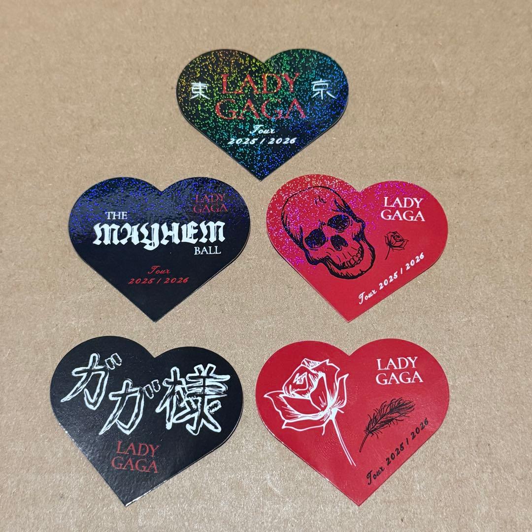 レディーガガ　ホログラム　ステッカー　5種　メイヘム　日本限定　LADYGAGA レディーガガ ホログラム ステッカー メイヘム 日本会場限定 LADYGAGA