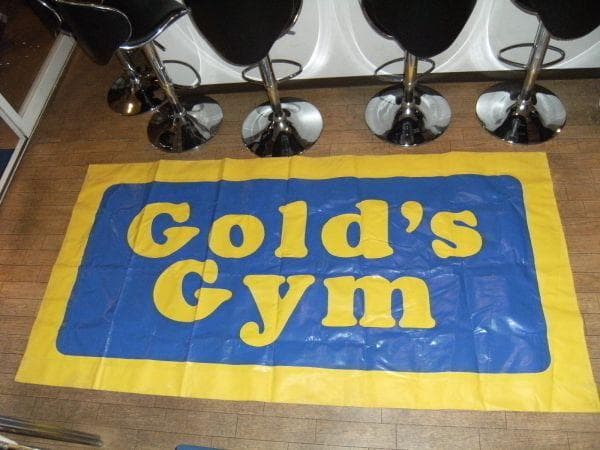 ボディビル,プロレス,格闘技☆GOLD'S GYM ゴールドジム バーナー 旗
