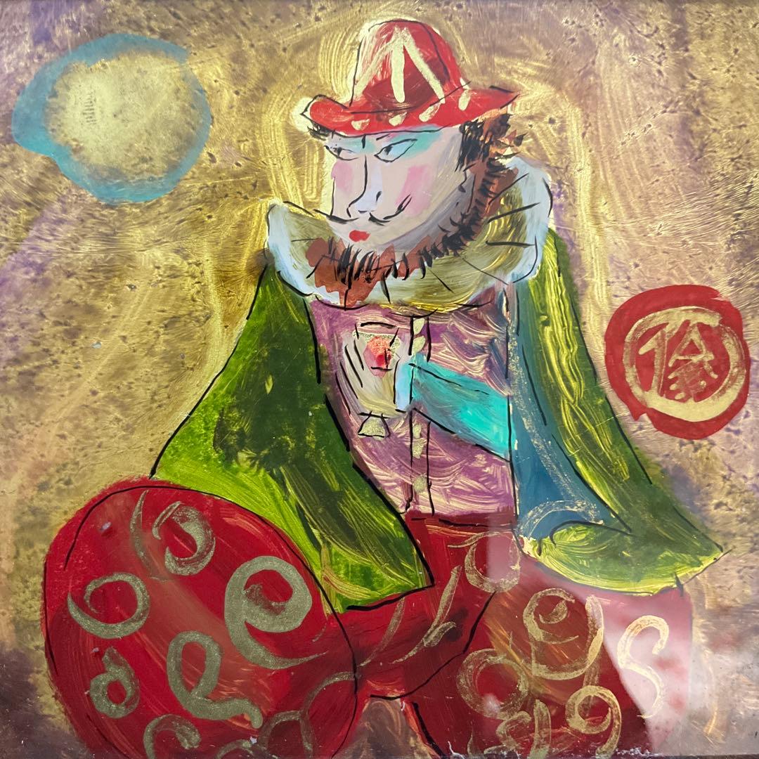 専用・絵画・ガラス絵・渡辺俊明・月見南蛮人・芸術・額装・美術品