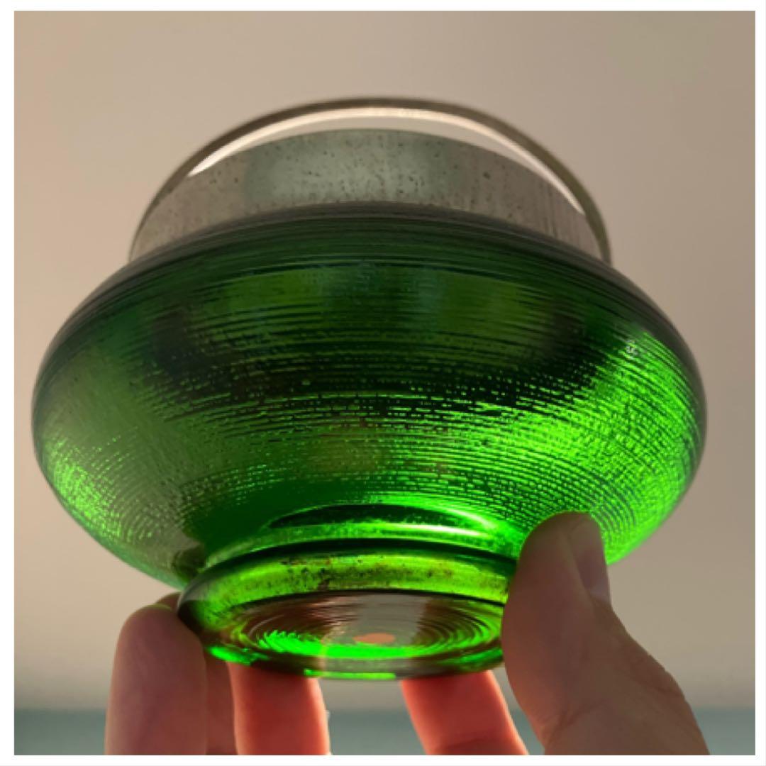 ◇◇専用◇◇濃緑色の大きめガラスシュガーポット◇レトロ◇大正