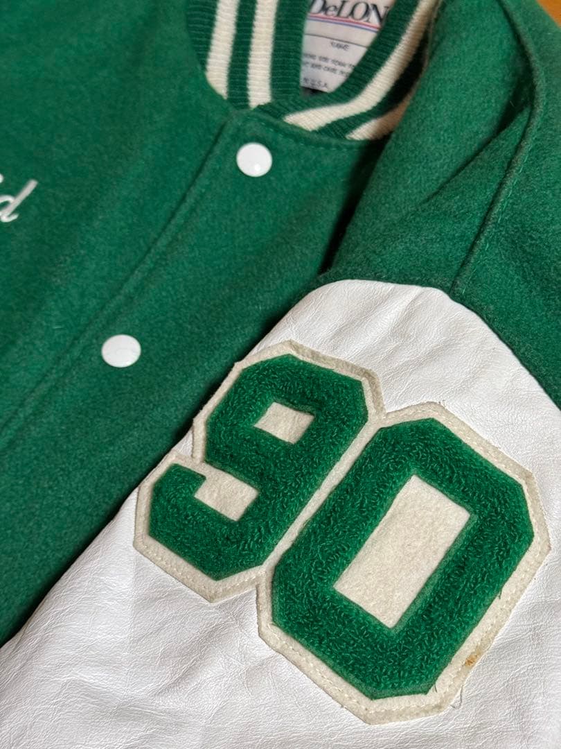 80s \"DeLONG\" デロング made in usa 緑色 スタジャン