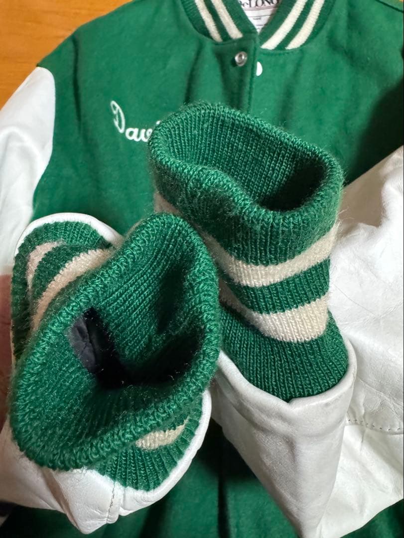 80s \"DeLONG\" デロング made in usa 緑色 スタジャン