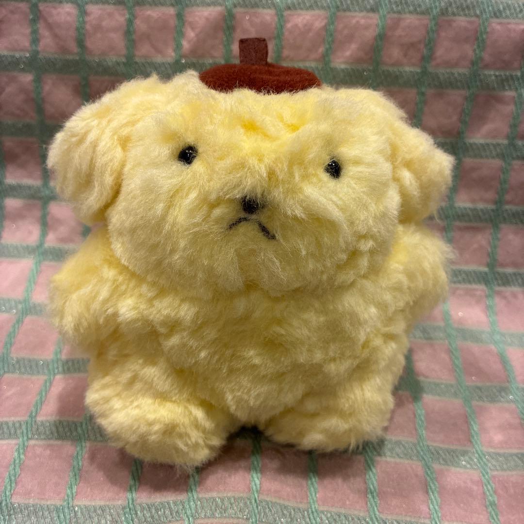 ポムポムプリン　ぬいぐるみ　初期　サンリオ 激レア】ポムポムプリンぬいぐるみ平成初期ラメ仕様Sanrio SMILESタグ