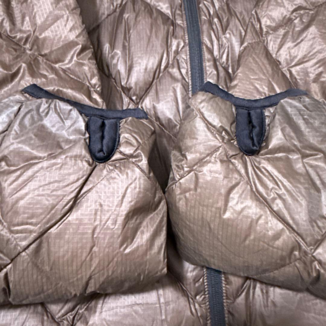 90s MOONSTONE フードグースダウン ダイヤキルティング ブラウン L