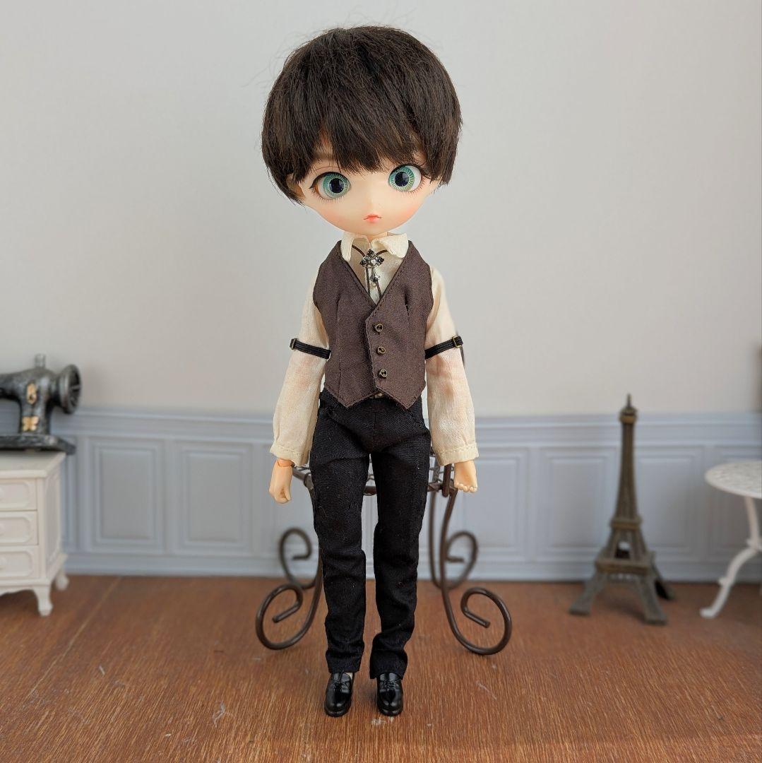 1534※ハルモニアブルームアウトフィット※茶色のカマーベストとパンツの