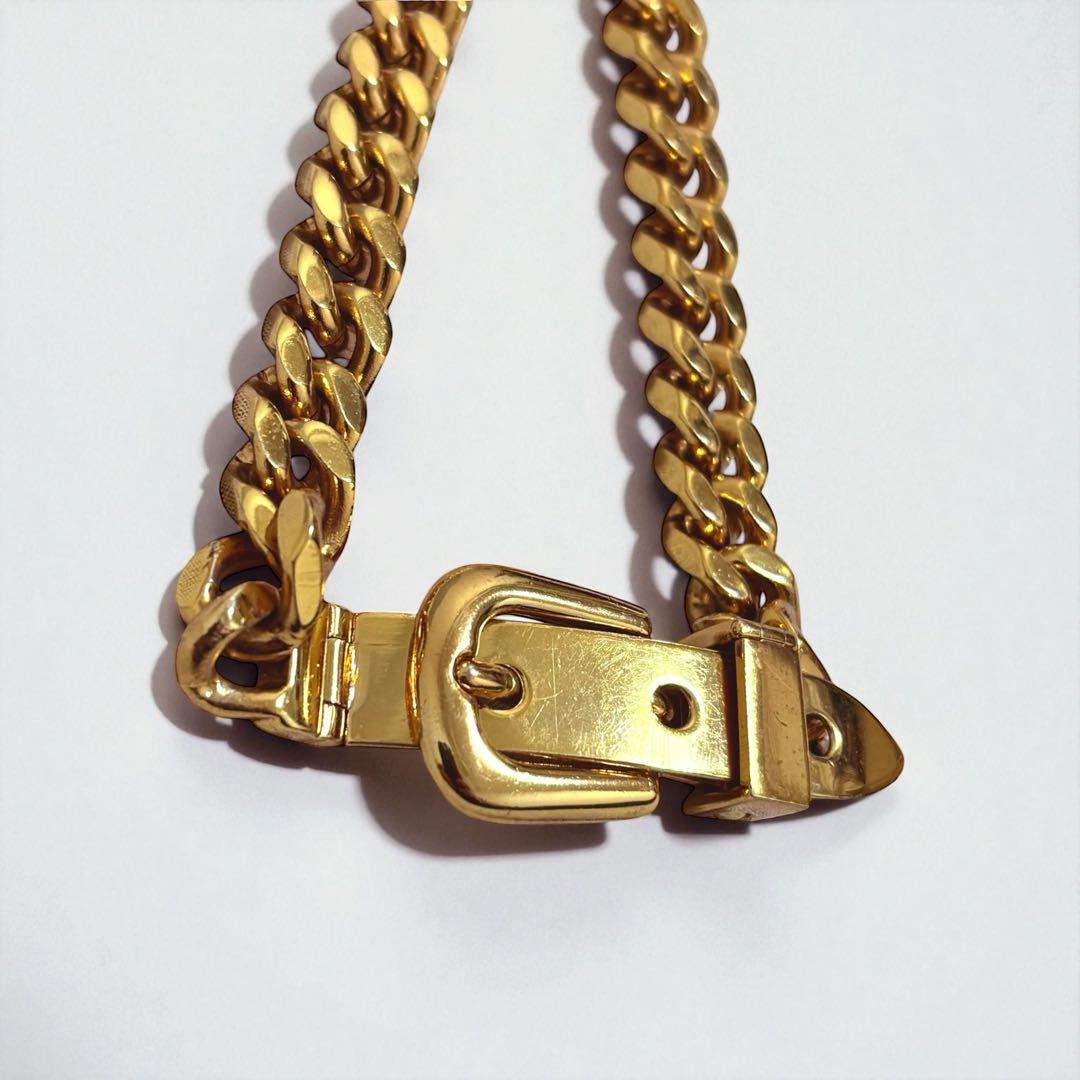 激レア GUCCI ゴールド ベルト バックル 喜平チェーン ネックレス