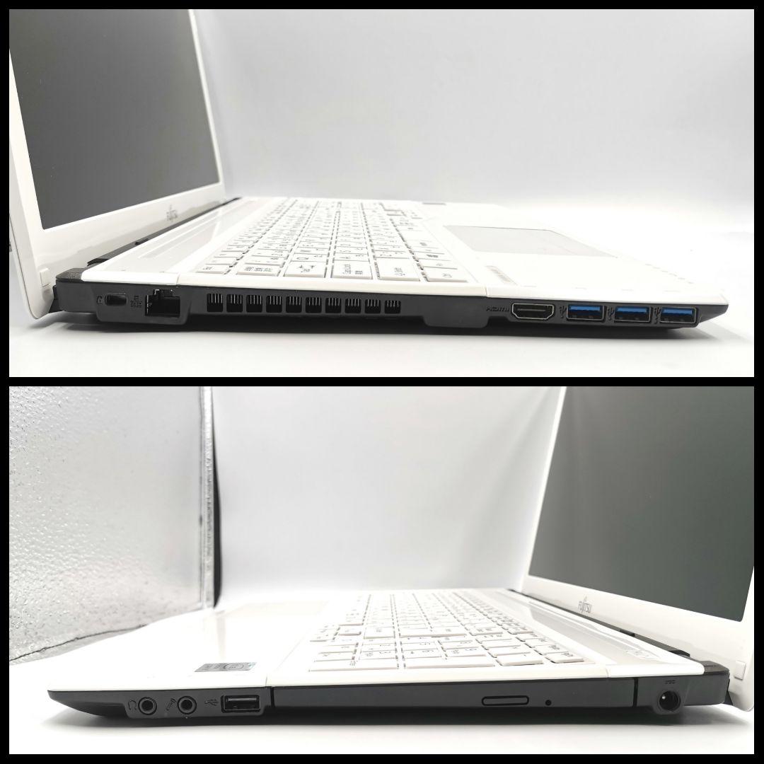 ホワイトカラー✨ Windows11 ノートパソコン 富士通 Webカメラ搭載！