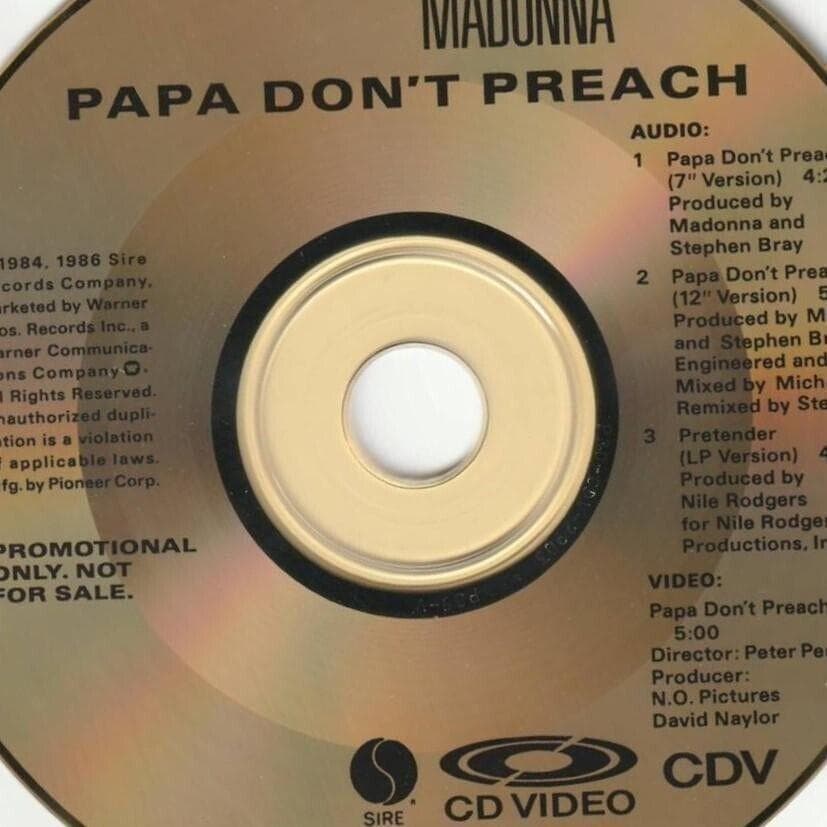マドンナ　Papa Don't Preach　貴重盤 ゴールド CDビデオ Today in Madonna History: July 12, 1986 « Today In Madonna History