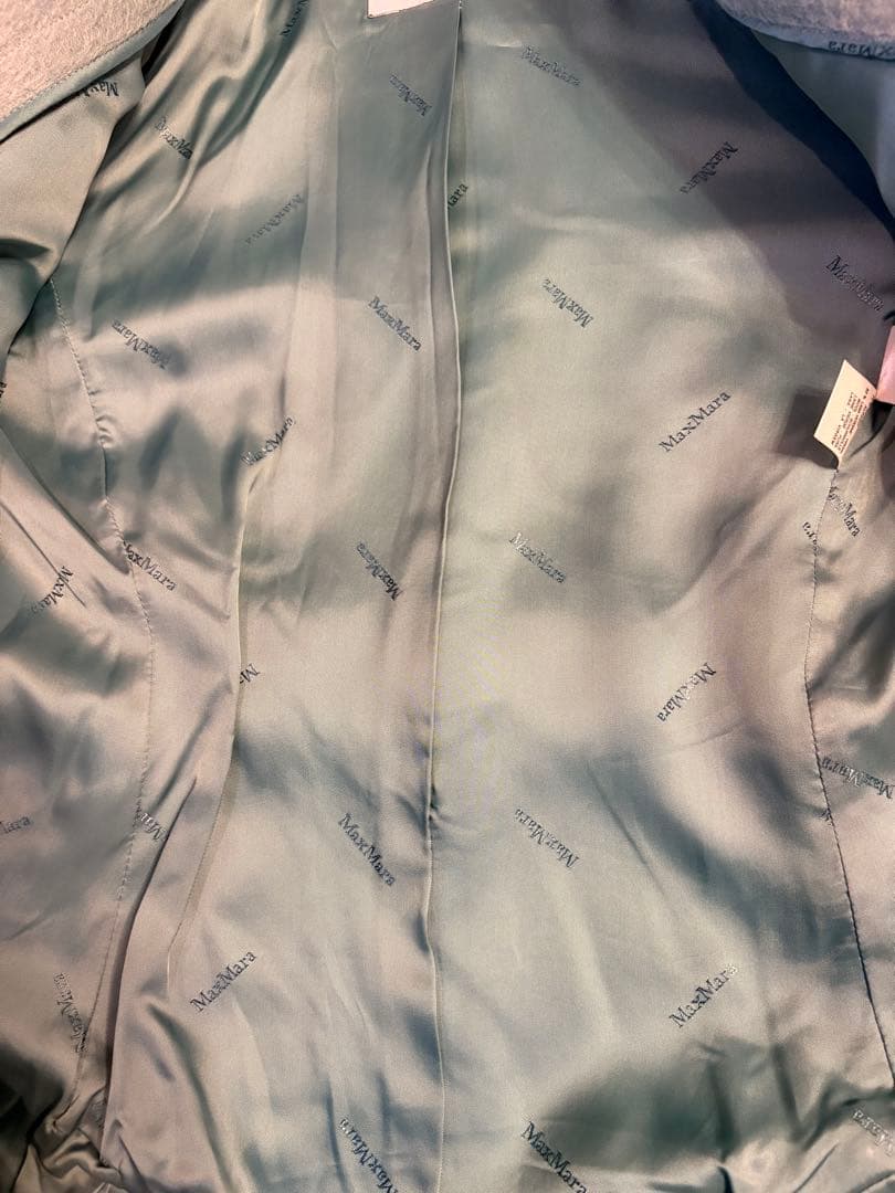 ☆Max Mara ☆ダブルブレストコートライトブルー（ウール・アルパカ混