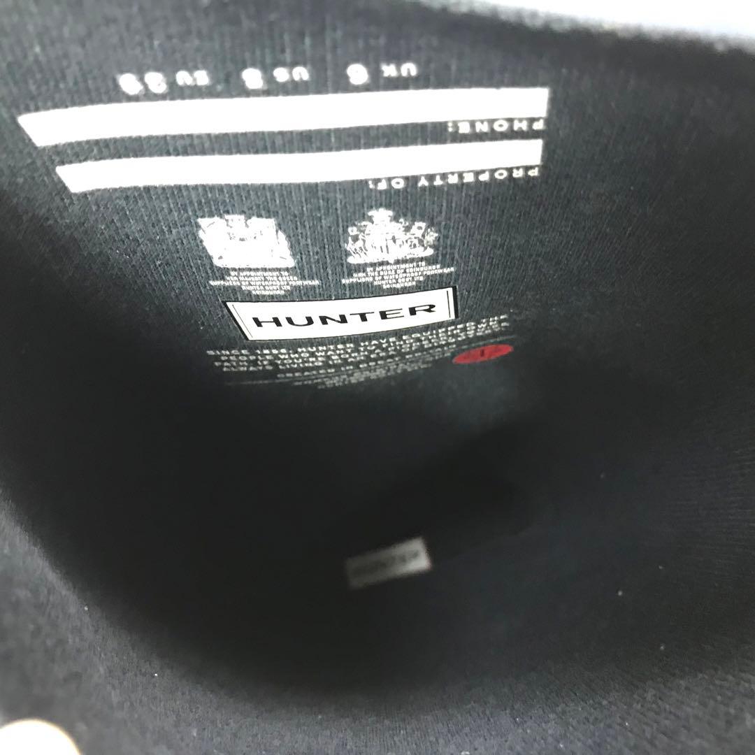 美品 ハンター レインブーツ バックル付き UK6 24.5cm ブラック 袋付