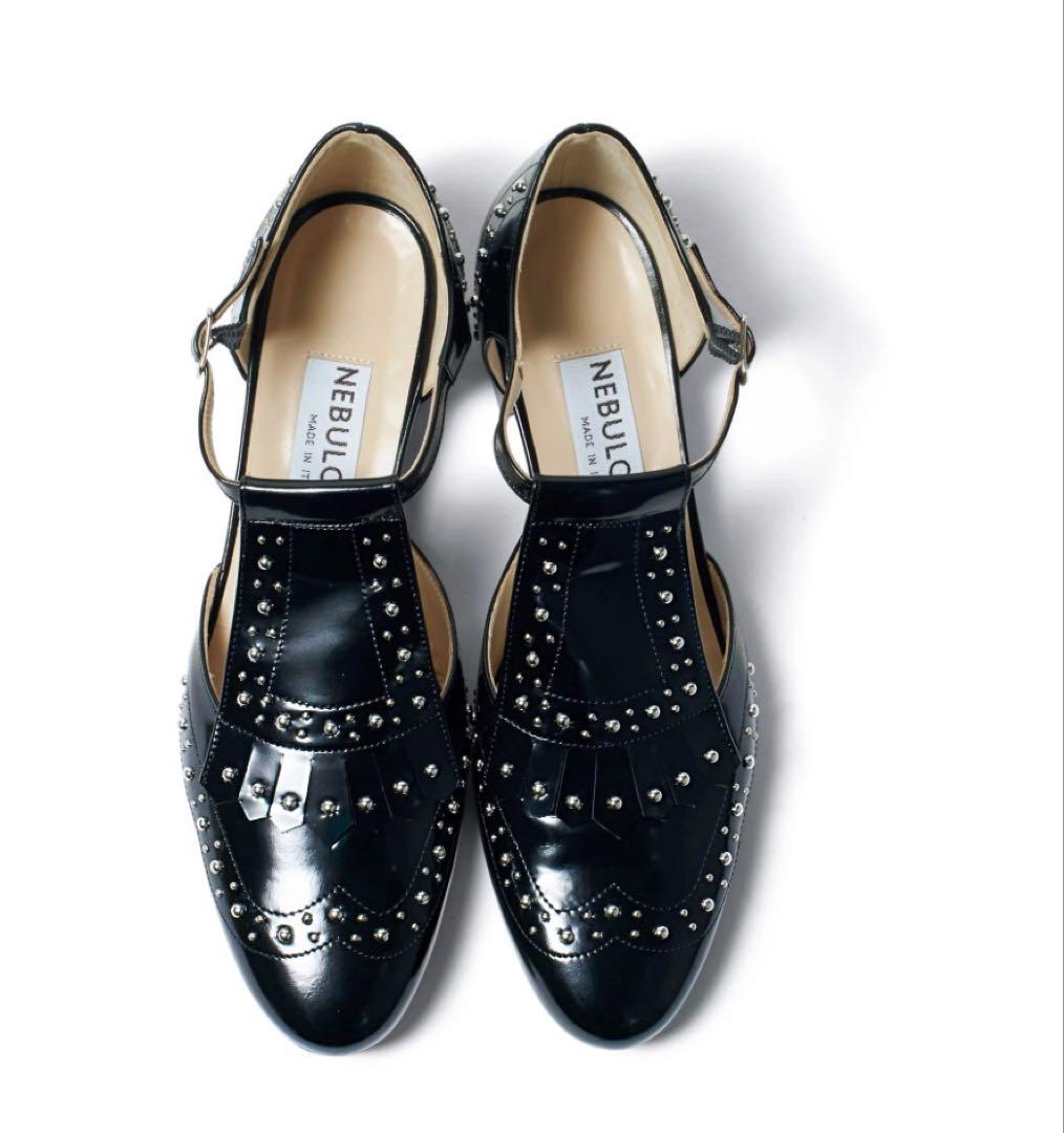 さすけ様用★新品NEBULONI スタッズ付きブラックローファー 74800円 SOMEDIFF（サムディフ） ローファー スタッズローファー ローファー