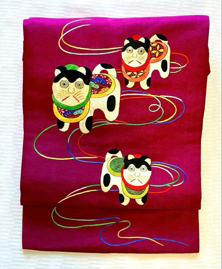 アンティーク 犬張子の名古屋帯 - メルカリ