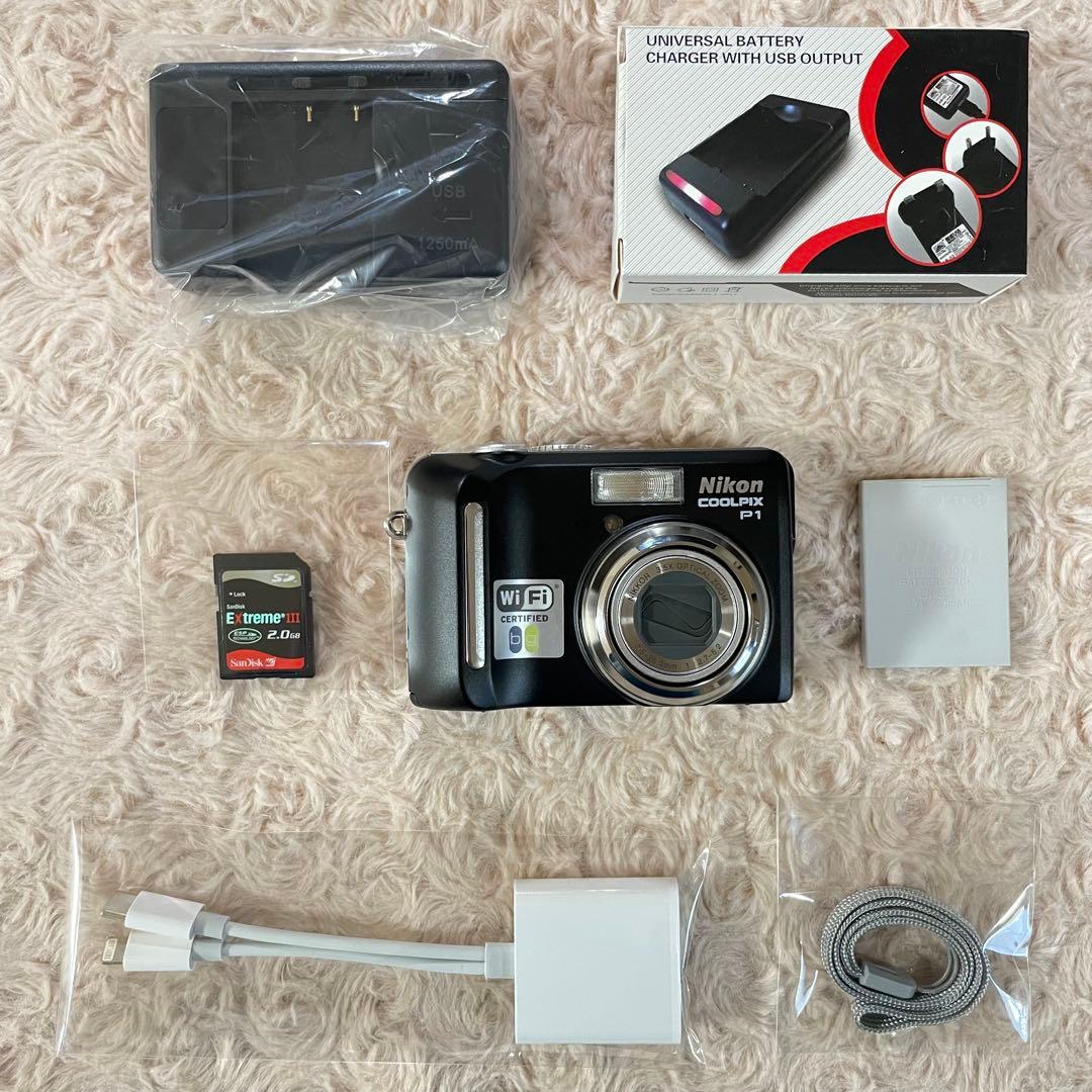 美品✨Nikon coolpix P1✨動作確認済 スマホ転送OK 可愛い 黒♪ - メルカリ