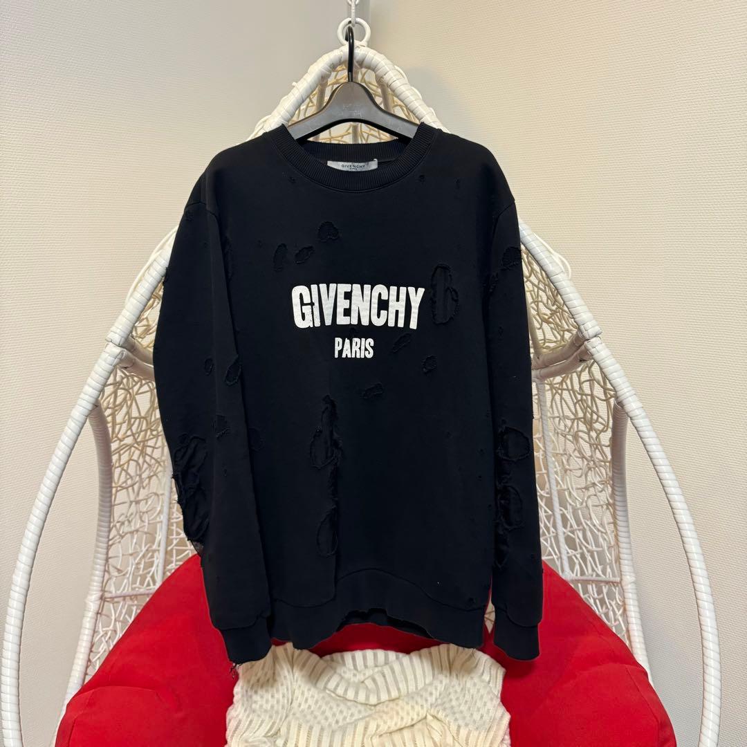 GIVENCHY ジバンシー デストロイ トレーナー スウェット ブラック