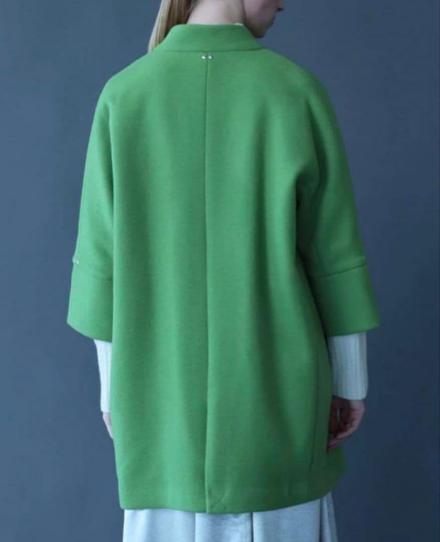 新品タグ付】ヤマダヤAga Double Melton コクーンコートキミドリ