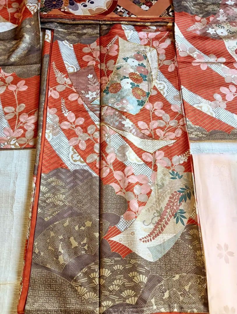吾妻徳穂 吉澤友禅 振袖フルセット 美品 朱系 華やか 丈161 裄