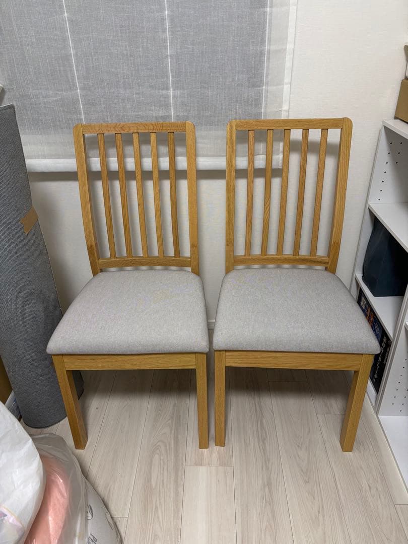 IKEA エーケダーレン 木製ダイニングチェア2脚セット - メルカリ