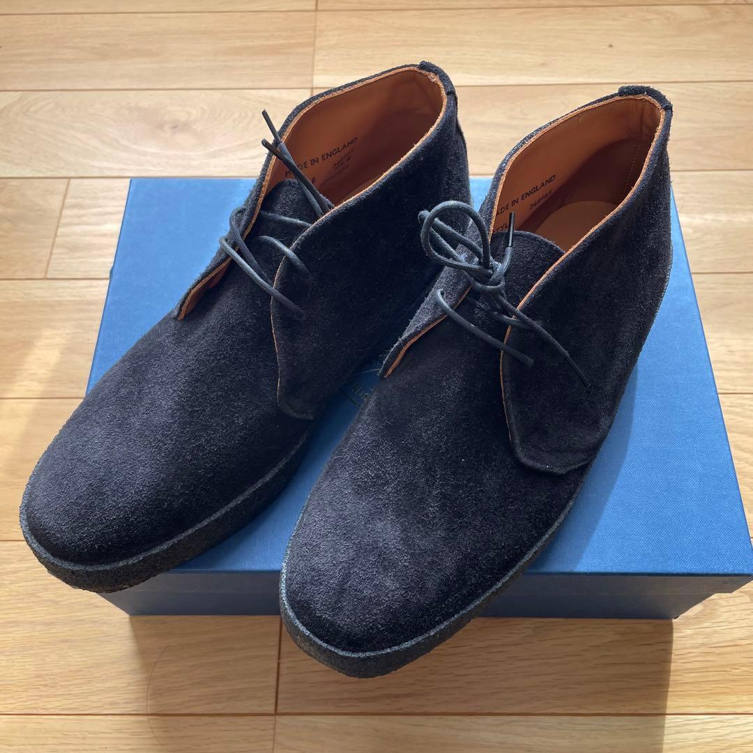 新品】SANDERS ブリット チャッカ ブラック スエード US8/GB7