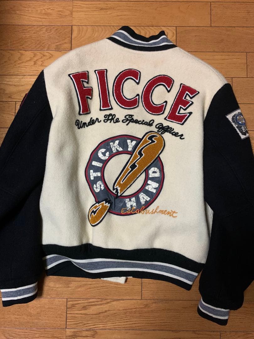 3千値下‼️希少】ヴィンテージFICCE スタジャン アイボリー/ブラック