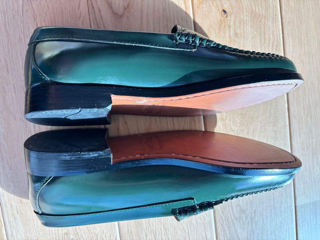 【美品】G.H.BASS ローファー　グリーン　38 24.5相当