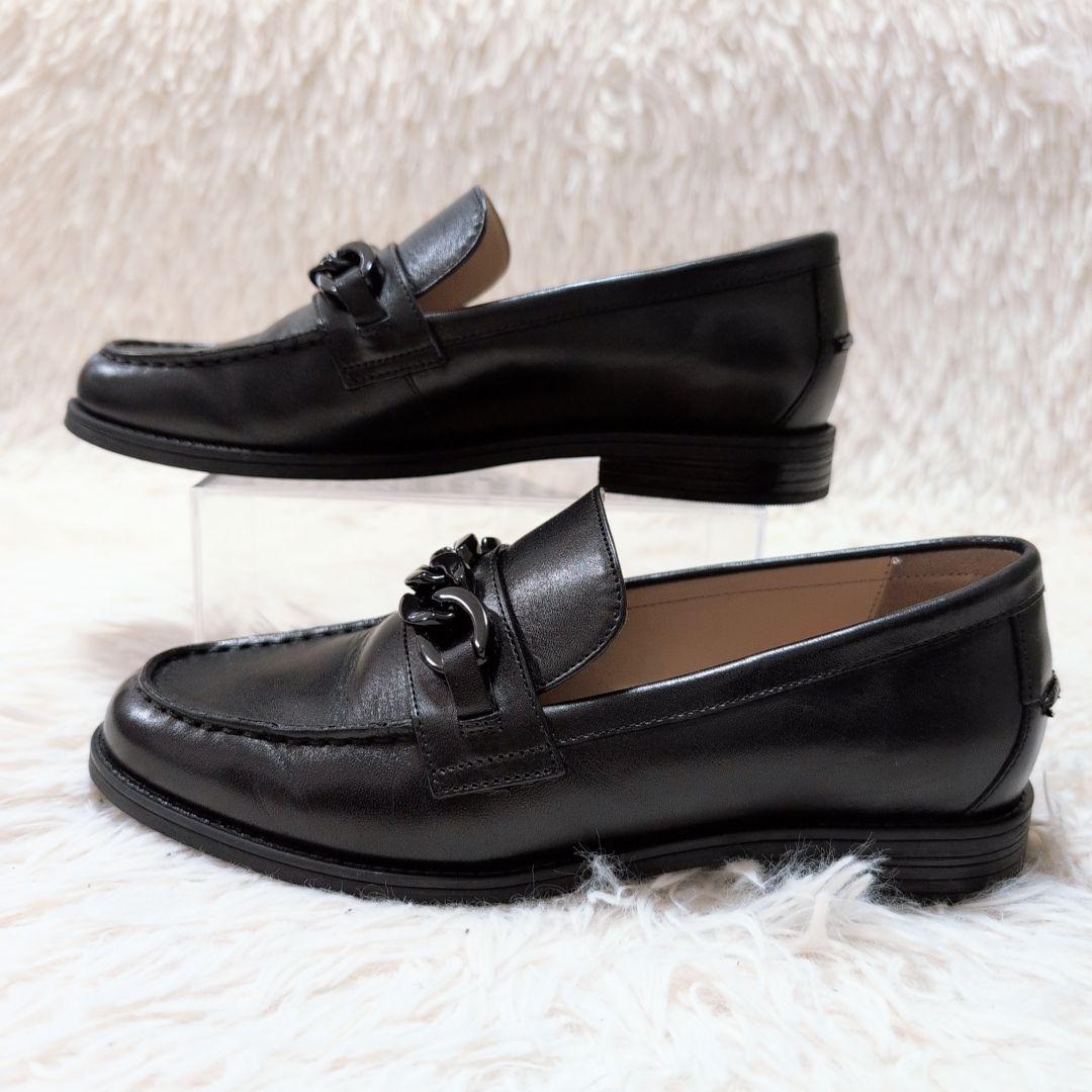 【極美品】コールハーン スタッシ チェーン ローファー ブラック 23.5cm