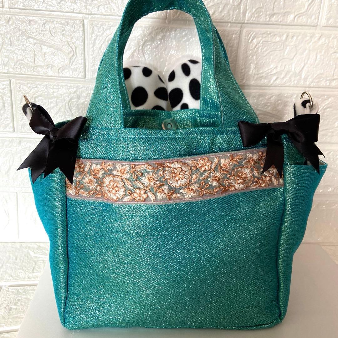 コヤンイサムチョン トートバッグ 水玉 ルミちゃん ラメ入り生地