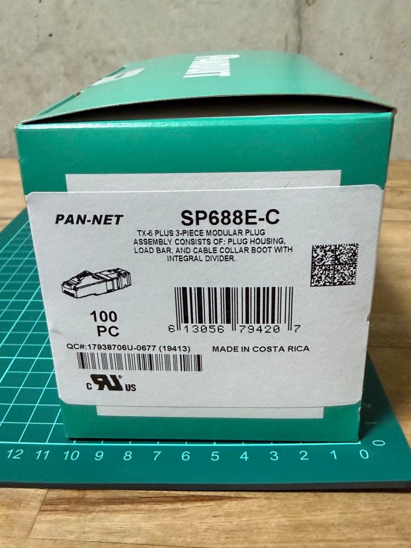 PAN-NET Cat6 RJ45モジュラープラグ SP688E-C 100個 SP688E-C CAT6 UTP 3ピースモジュラープラグ SP688E-C 100個入り