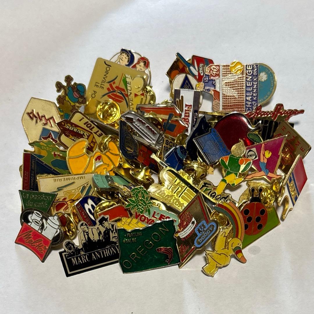 ピンバッジ フランス雑貨 ヴィンテージ 50個セット まとめ売り 卸 25