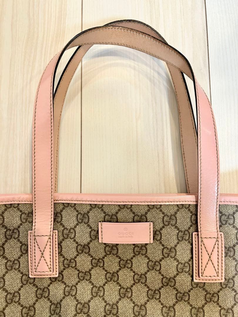 正規品・廃盤 GUCCIグッチトートバッグ GGス プリームピンク 肩掛け