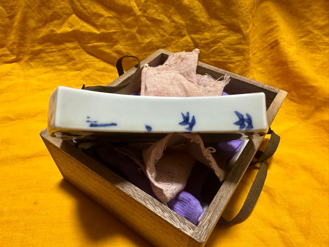 希少品！清風与平 青華磁風字形 硯 二重箱 共箱 - メルカリ