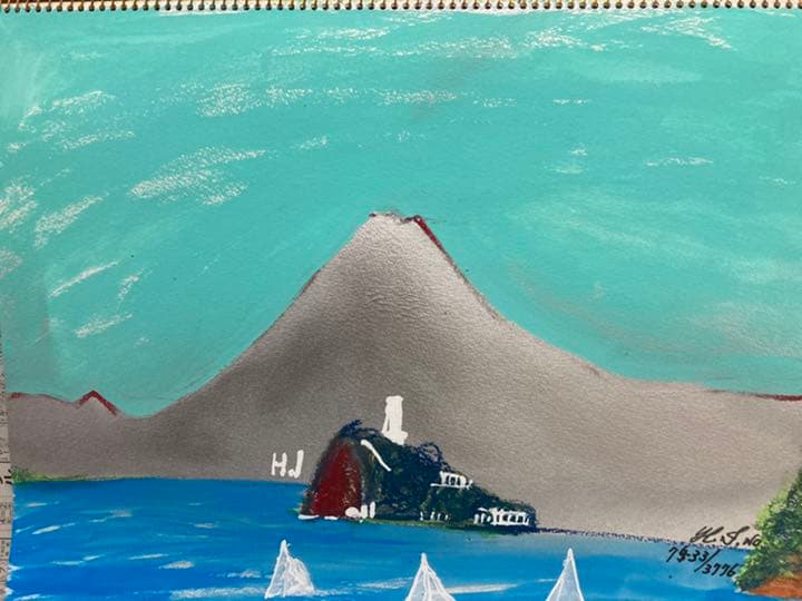 空飛ぶ画家糸川裕志の富士山曼荼羅図 アクリル画 空飛ぶ画家糸川裕志