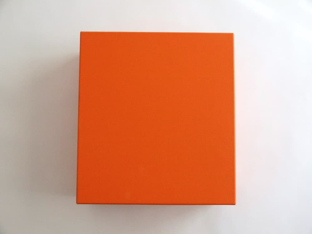 レア！HERMESネイビーボックス空箱 正規品 バーキン25用オレンジ