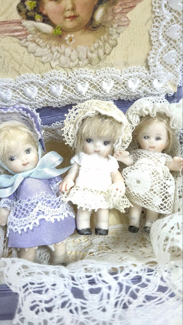 ちびくま工房 シンディちゃん5センチとパティちゃんのすみれ色のbox