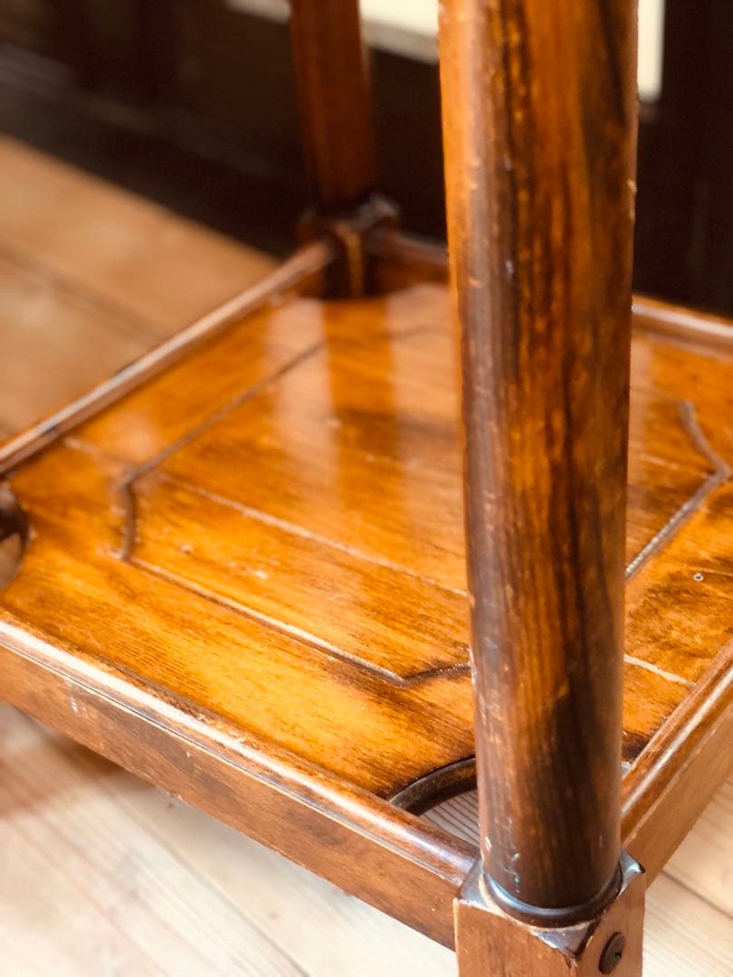 マホガニー無垢材 《 アメリカ製 ビンテージshelf 》 棚 木製 台座