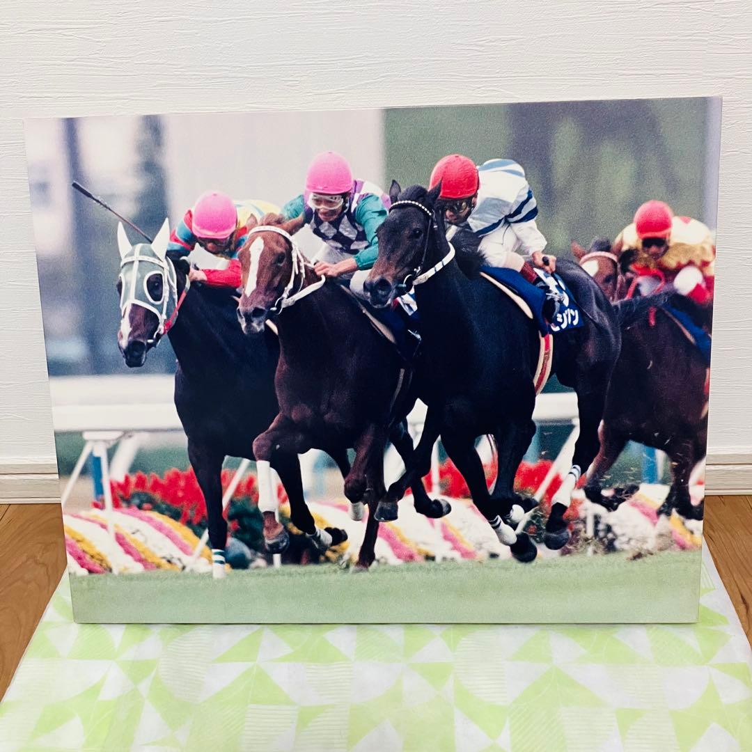 本日の21時まで出品木製競馬写真パネル ヒシアマゾン縦約43.5㎝横約