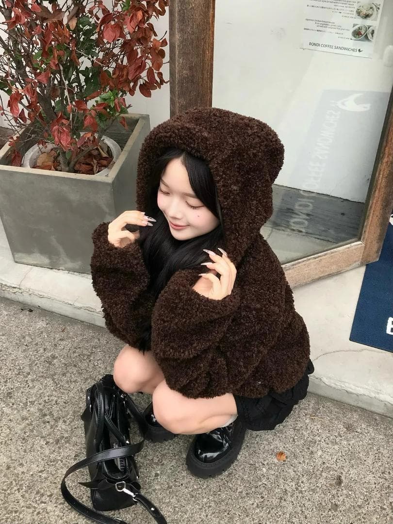 emmy プードルファータッチボタンコート - メルカリ