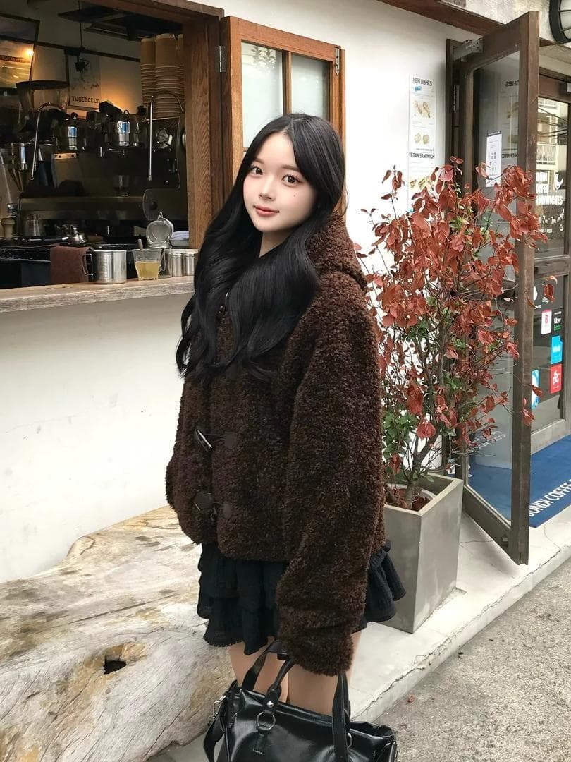 emmy プードルファータッチボタンコート - メルカリ