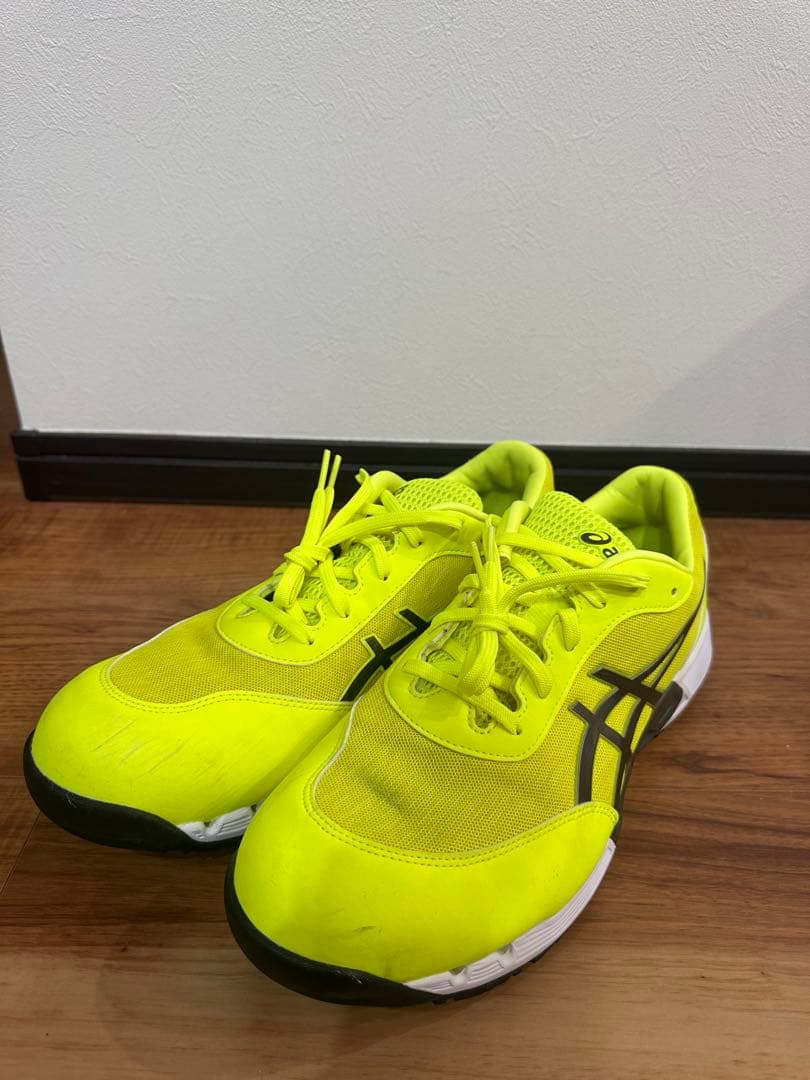 ASICS 蛍光イエロー　安全靴　28cm ⑩ ウィンジョブ ASICS CP120 750 限定色 セーフティーイエロー×ホワイト