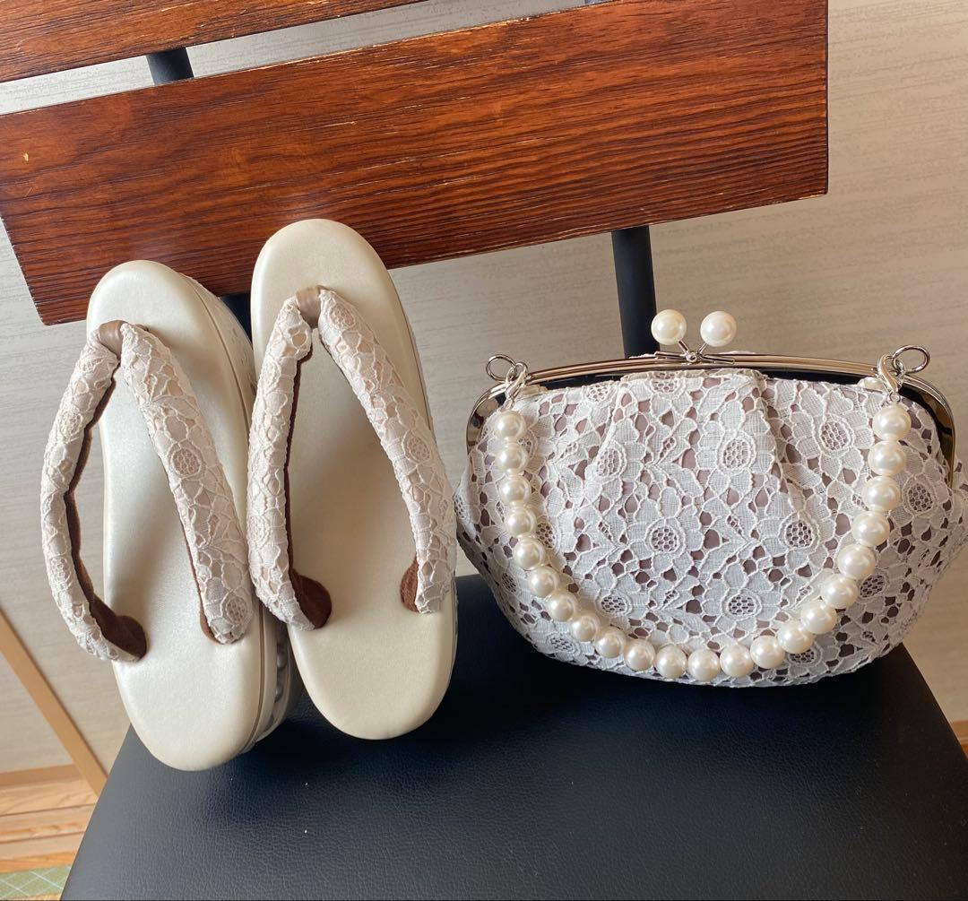レース・パール草履　レース・パールバック　セット　成人式　振袖　袴 楽天市場】草履バッグセット 振袖用 成人式 パール レース レディース