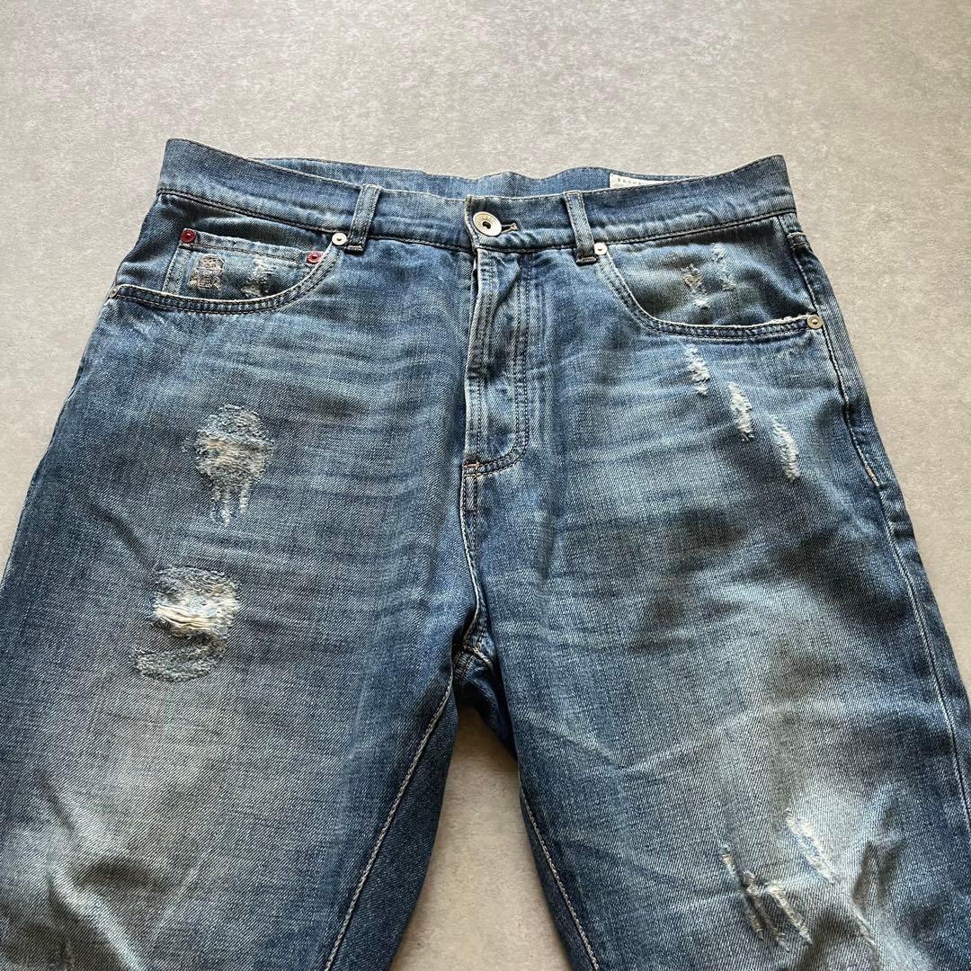 激レア BRUNELLO CUCINELLI デザイナー着用 ダメージデニム - メルカリ