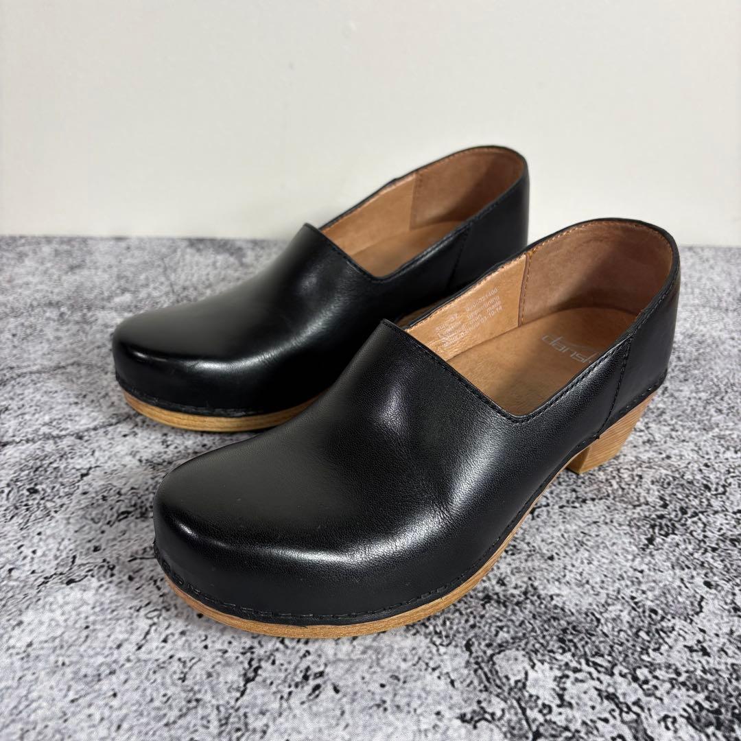 dansko ダンスコ レザー スリッポン 黒 厚底 37 - メルカリ