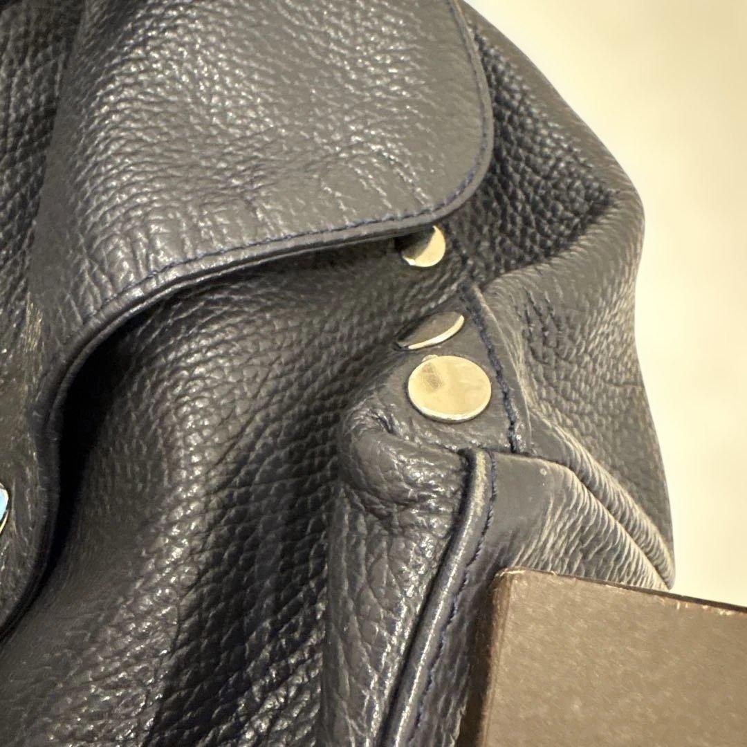 ザネラート ポスティーナ M ネイビー スタッズ レザー 紺 定番 - メルカリ