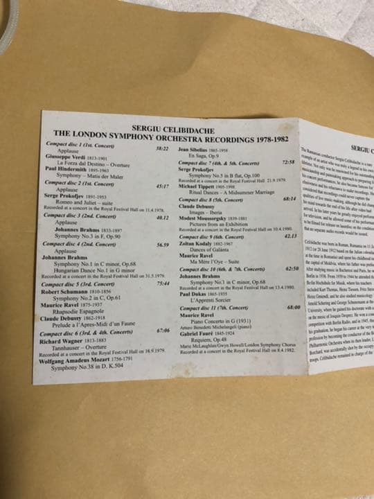 廃盤 チェリビダッケ＆ロンドン交響楽団 1978-1982（11CD） - メルカリ