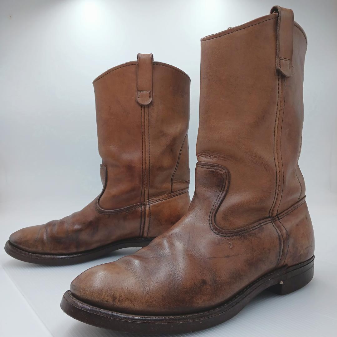 希少 80s 8D ペコス REDWING ビンテージ 柿色 プリント羽 コルク 希少 80s 8D ペコス REDWING ビンテージ 柿色 プリント羽 コルク
