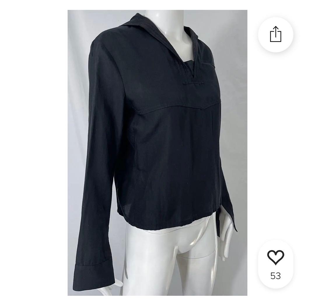 Yohji yamamoto 80s 90s アーカイブ シルク セーラーシャツ Z4183398068