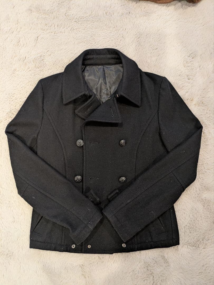 PPFM 黒 ウール ダブルブレスト ピーコート - メルカリ